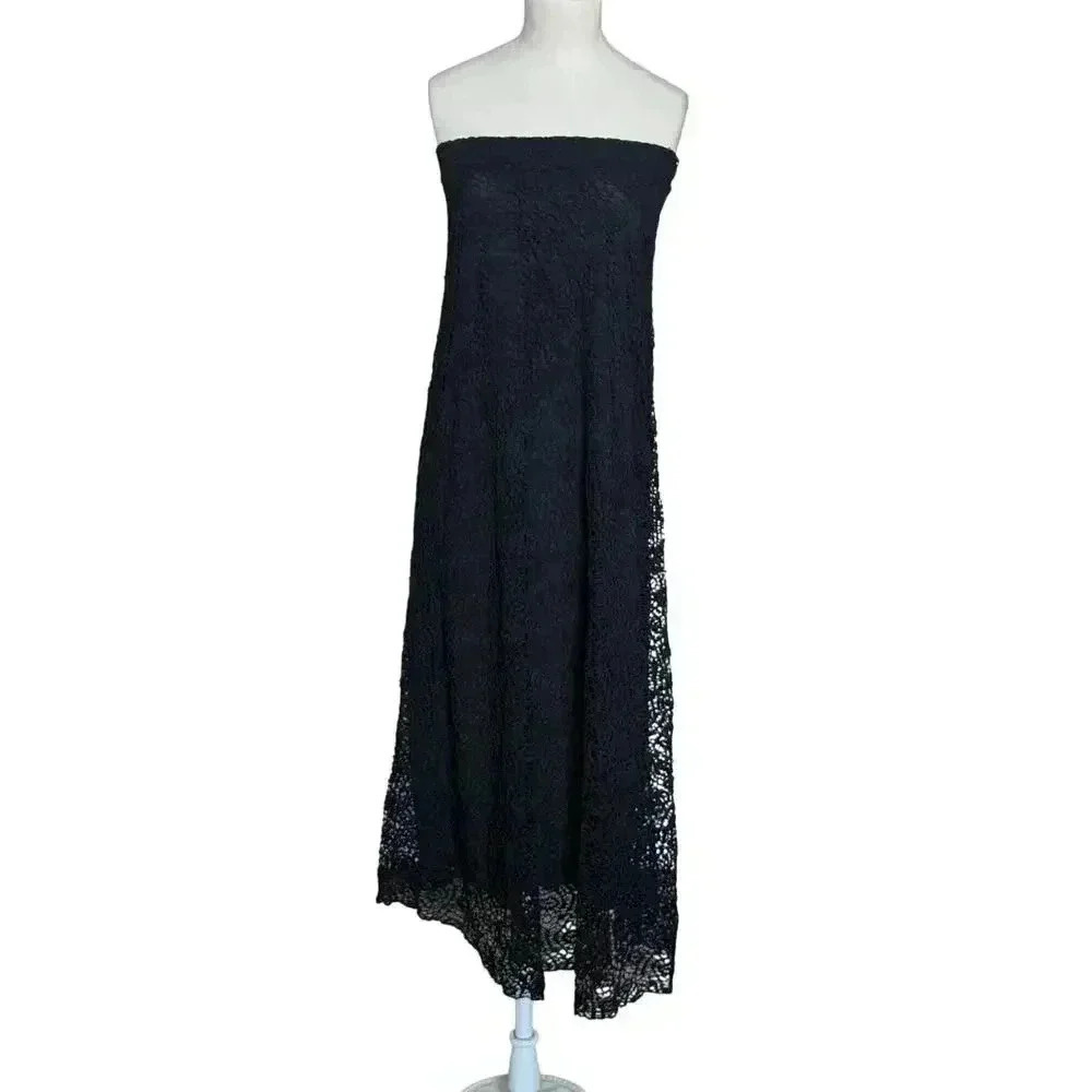 Elaua Kattau Women’s Black Lace Fully Lined Maxi Skirt Size M - Picture 2 of 8